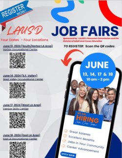 LAUSD JOB FAIR @ ELAOC 6/18/24